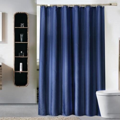 Thicken Solid Color Shower Curtain Waterproof Polyester Fabric Bathroom Curtain Liners with Hooks 180x180cm Shower Curtain