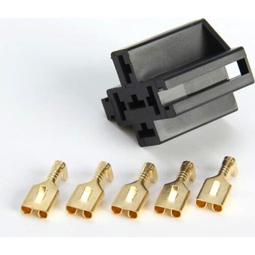 1 Pair 40A 5Pin SPDT PCB Board Mount Relay Socket Connector with Terminals