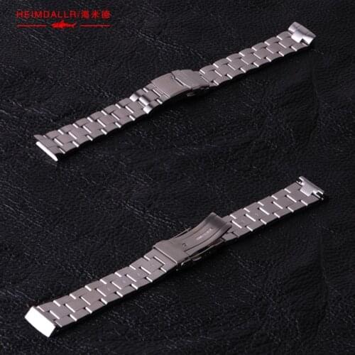 Watchband for Heimdallr 6105 Abalone Tuna Steel Band Upgrade 316L Fine Steel Solid 20mm Flat Band Modification Accessories