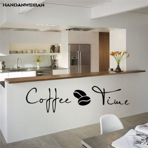 Coffee time English cafe kitchen wall motto removable vinyl stickers Home Furnishing decorative painting wall stickers