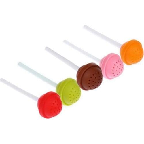 Lollipop Shape Silicone Sweet Tea Infuser Candy Lollipop Loose Leaf Mug Strainer Cup for Tea Coffee Drinkware
