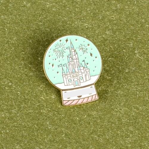 Fairytale Castle Crystal ball Enamel pin Children Brooch Backpack Clothes Lapel Pins Button Jewelry Gift for Kids Friends