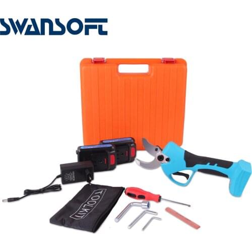 SWANSOFT 40MM 21V Cordless Electric Rechargeable Pruning Shears Secateur Branch Cutter Electric Fruit Garden Pruner Pruning