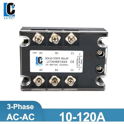 3-Phase SSR AA 10A-120A AC-AC New Three Phase Solid State Relay