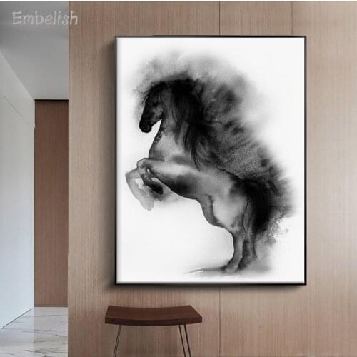 Embelish 1 Pieces Hot Watercolor Jumping Horse Wild Animals Large Wall Pictures For Living Room Home Decor HD Canvas Paintings