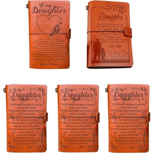 Vintage Leather Sketch Book Handmade Journal Notebook Diary Hand Account to My Daughter Schedule Notepad