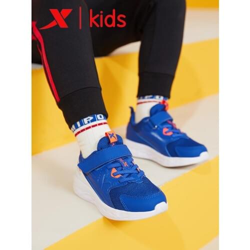Xtep Children Running Shoe Boy And Girl Kids Velcro Breathable Running Shoes Comfortable Sneakers 680116119605