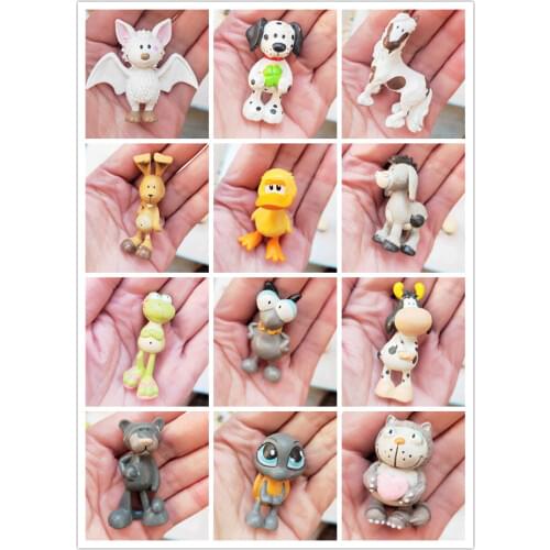 10pcs/ a lot 3cm Kids Children Toy Cartoon Plastic Cute Mini Animal Model Animals Dolls Lovely Design Bear Dog NC1205