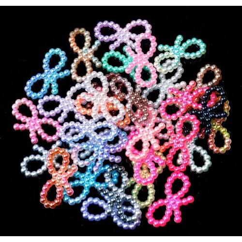 100p 11x18mm Color Flatback Half Round Pearl Craft ABS Imitation Pearl Resin Scrapbook Beads Bow for hair accessory DIY Decorate