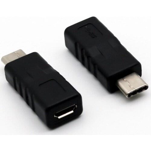10x Micro USB Female to USB 3.1 Type C Male Plug Connector Data Charging Adapter Micro Female to Type C Male Adapter Black