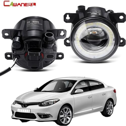 2 X Car Front Bumper LED Fog Light Assembly Angel Eye Daytime Running Light DRL 30W 12V For Renault Fluence L30 Saloon 2010-2015