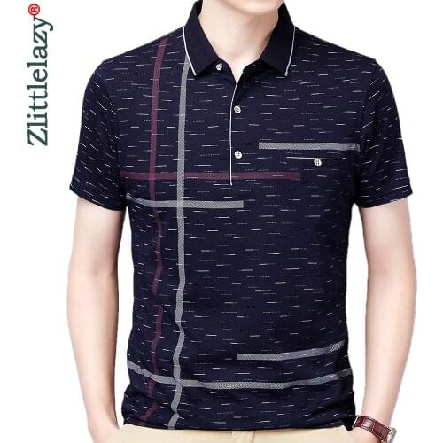2021 Pocket Short Sleeve Polo Tee Shirt Men Casual Striped Mens Clothing Polos Shirts Mens Fashion Slim Fit Poloshirt Tops 3091