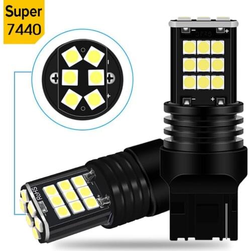 2X LED Car Backup Reverse Lights BA15S T20 7440 W21W for Toyota CHR RAV4 Camry Auris Hilux Prius Celica Ipsum Verso Wish Lamp