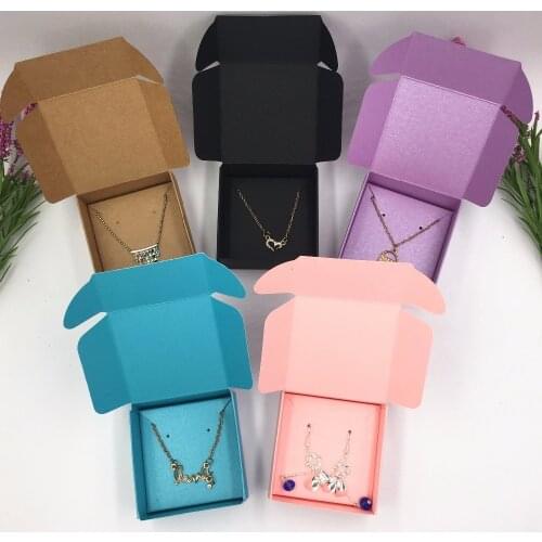 30Set Kraft Paper Jewelry Displays Boxes+Necklace Cards/Earring Cards Blank Jewelry Accessory Packaging Box Gift Boxes