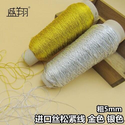 5mm elastic rope threads for diy clothing decoration sewing stretch threads 1roll 500meters silver gold free shipping