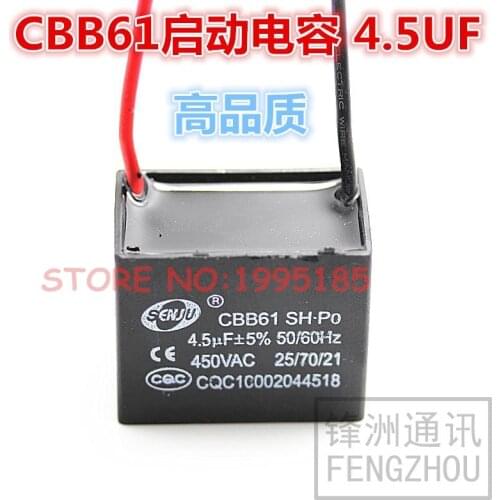 5Pcs/Lot CBB61+-5% 4.5uF 450V/AC CBB Capacitors The Fan Start Capacitor Motor Start Capacitor