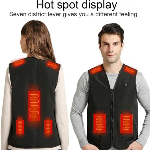 5V / 2A USB Charging For Heated Vest 3 Kinds Of Temperature Adjustment Anti-wrinkle Wearable Lightweight Body Warmer For Skiing