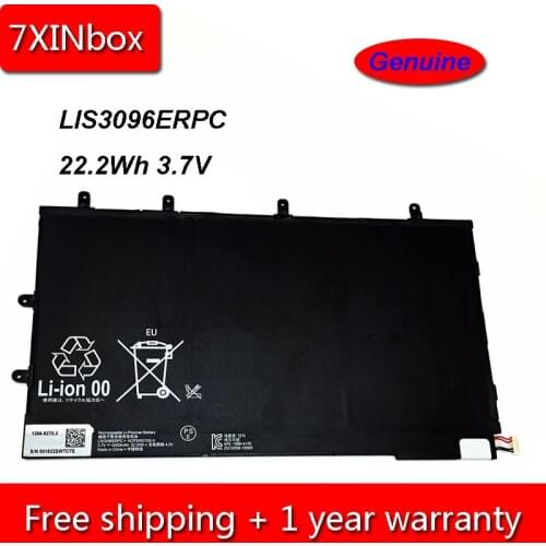 7XINbox 22.2Wh 6000mAh 3.7V Genuine LIS3096ERPC Laptop Battery For Sony Xperia Tablet Z SGP311 312 321 341 351 Series