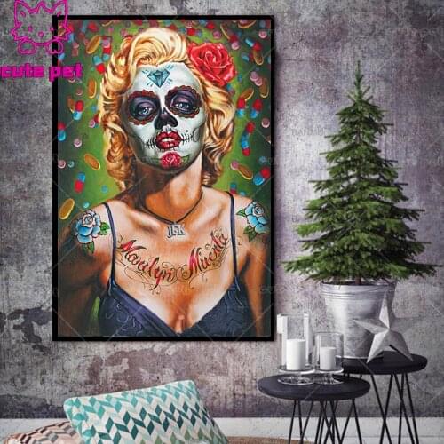 Diamond painting art 5d Halloween makeup woman diy handmade embroidery kits full square/round drill home decoration diamond arts