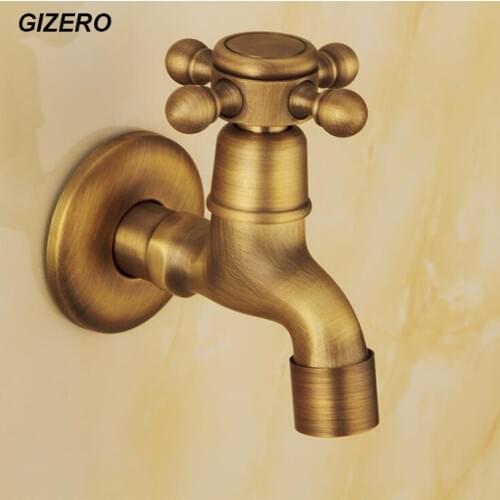 Antique Laundry Faucet High Quality Solid Brass Washing Machine Cold Only Taps Antique Copper Wall Mounted ZR198