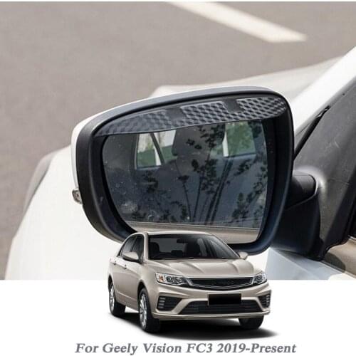 Car Rearview Mirror Rain Eyebrow Auto Shield Snow Guard Sun Side Visor Shade Protector For Geely Vision FC3 2019-Present Sticker