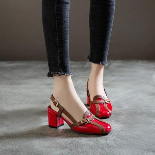 Plus Size 10 11 12 13 14 15 16 17 18 1 high heels sandals women shoes woman summer ladies Colour-matched buckled sandals