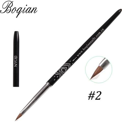 BQAN Professional #2 1pcs Nail Brush Art Acrylic Kolinsky Sable Brush 3D Painting Pen Drawing Brush