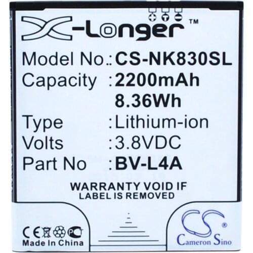 Cameron Sino High Quality 2200mAh Battery BV-L4A for Nokia RM-1141, Tesla, For Microsoft Lumia 540, Lumia 540 Dual SIM,Lumia 830