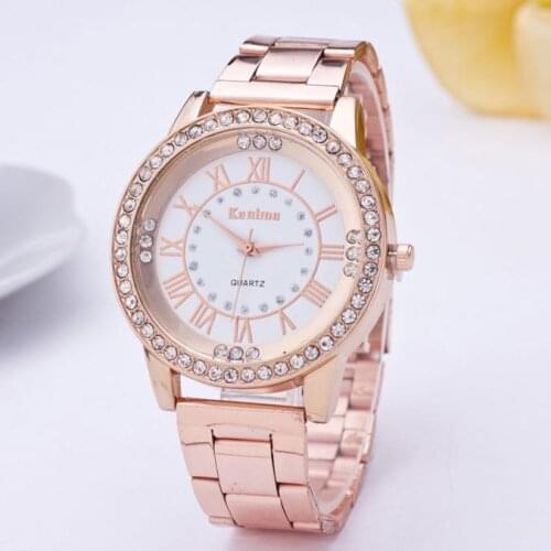 New Brand Luxury Fashion Quartz Ladies Watch Plaid Clock Rose Gold Dial Dress Casual Wristwatch relogio feminino Women Watches