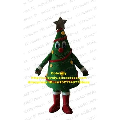 Dynamic Tree Christmas Trees O Tannenbaum Xmas Tree Mascot Costume With Green Skin Red Small Nose Bright Eyes No.4287 Free Ship