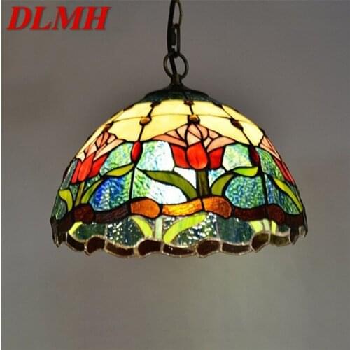 DLMH Tiffany Pendant Light LED Lamp Modern Colorful Fixtures For Home Dining Room Decoration