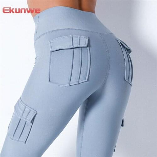 Fitness Pants For Women High Waist Pocket Patchwork Yoga Leggings Push Up Sports Pants Women Gym Tights Workout Leggings