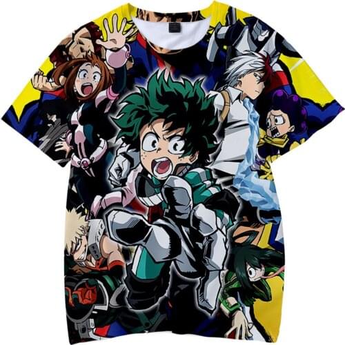 Anime My Hero Academia Season 5 T-shirts Boys Girls Cartoon T Shirt Kids Deku Katsuki 3D Pattern Tshirts Summer Children Clothes