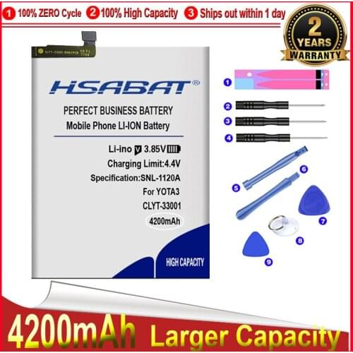 HSABAT 0 Cycle 4200mAh CLYT-33001 Battery for YOTAPHONE3 YOTA3 YOTA Y3 High Quality Replacement Accumulator