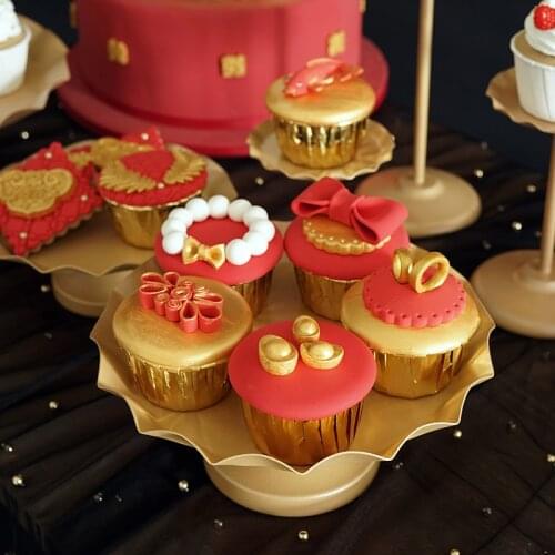 Chinese style red cupcake cake model Simulation fondant biscuit Window display Food photography props