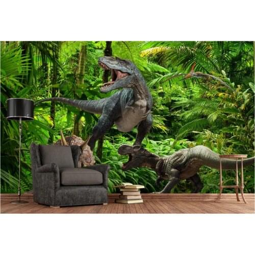 Custom mural on the wall 3d photo wallpaper Jurassic era dinosaur virgin forest home decor living room wallpaper for walls 3 d