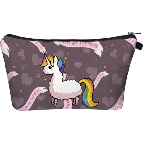 Alpaca Cosmetic Bag Print Women Brand makeup bags Cute bag headset candy Cosmetic printing Collection Casual men zipper letter