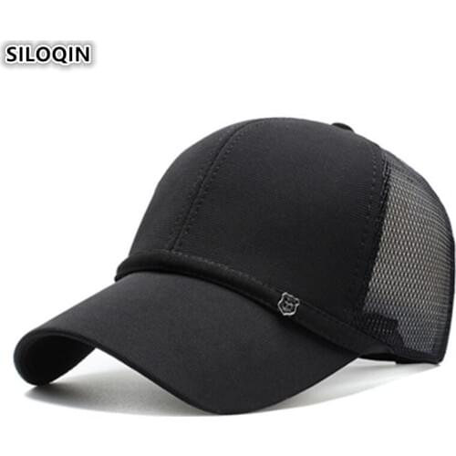 SILOQIN 2019 New Adult Mens Mesh Breathable Baseball Cap Adjustable Head Circumference Size Casual Fashion Sports Caps Dad Hat