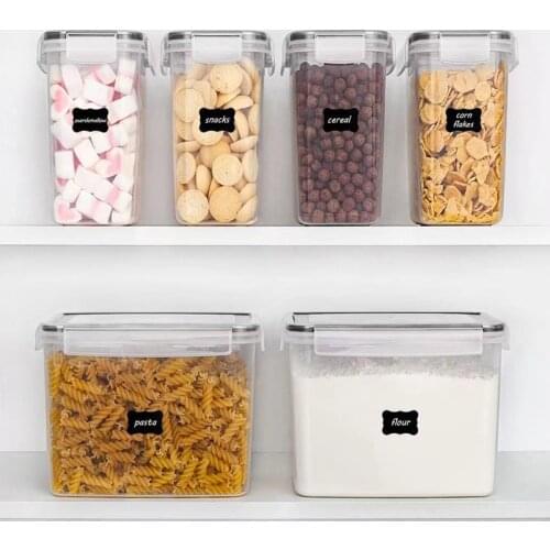 4/6 Pieces Set Food Kitchen Storage Box Vacuum Lid Organizer Container Transparent Sealed Cans Plastic Container Storage Tank