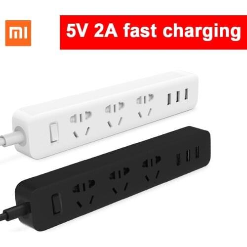 Original Xiaomi power Strip With 3 USB Extension Socket Plug Multifunctional Fast Charging Power Strip 10A 250V 2500W MI Adapter
