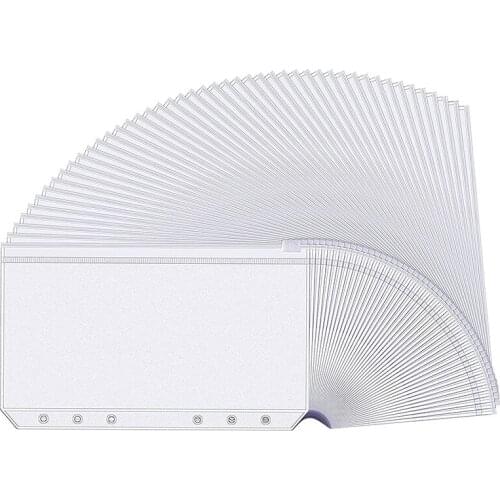 48 Pieces Binder Pockets 6 Holes Zipper Binder Pouch Folders Clear Waterproof PVC Loose Leaf Bags