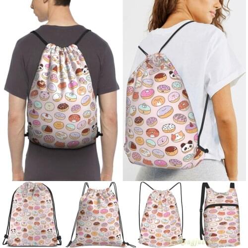 Mmm Donuts! Men Purpose Drawstring Backpack Bags Women Outdoor Travel Backpacks Gym Training Swimming Fitness Bag