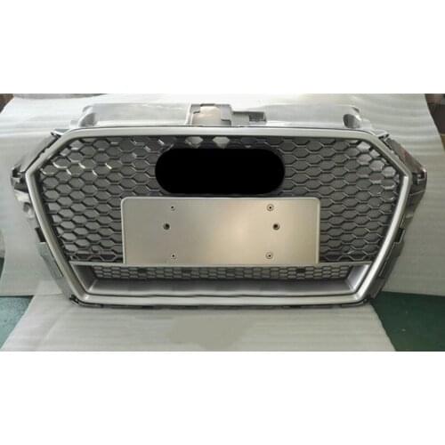 Car Front Bumper Grill Center Grille for Audi A3/S3 8V 2017 2018 2019 (Refit for RS3 Style) Car Front Bumper Grille