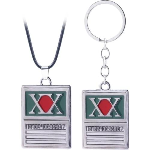 RJ HUNTER×HUNTER Double X Pendant Necklace GON·FREECSS Hunter Certificate Tag Chain Cosplay Jewelry Accessories Gift