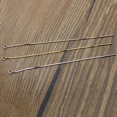 Real 925 Sterling Silver Dangle Drop Earrings Long Tassel Chains Jewelry Findings, 7cm-11cm Chains Ear Line Earrings Making