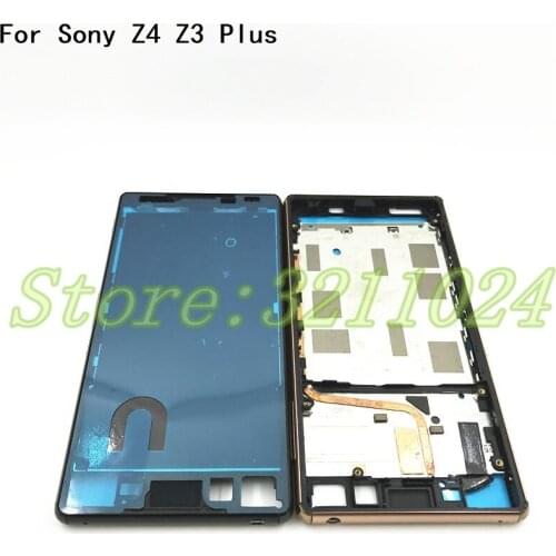Good quality New For Sony Xperia Z4 Z3 Plus E6553 E6533 Replacement Housing Metal Middle Frame With Dust Plug And Adhesive