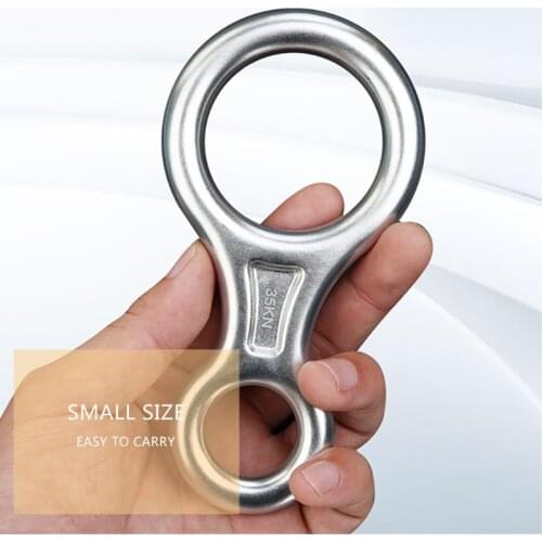 8 Descender Belay Device 35KN Climbing Belay Rappel Gear Descender with Lock Off Ears for Rescuing Climbing Mountaineer