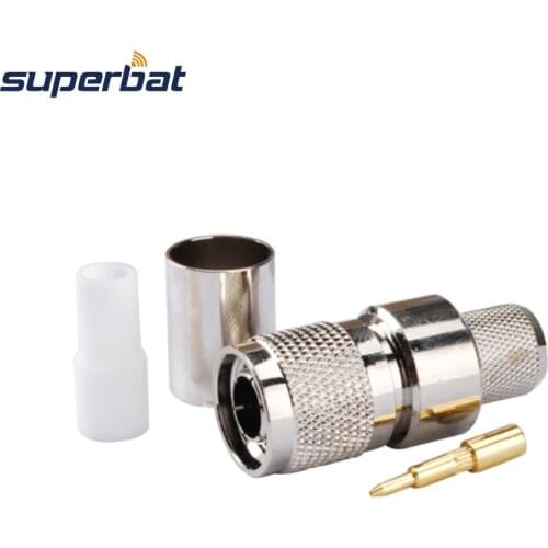 Superbat 10pcs TNC Crimp Plug Male RF Coaxial Connector for Coaxial Cable RG8 RG213,RG214,LMR400