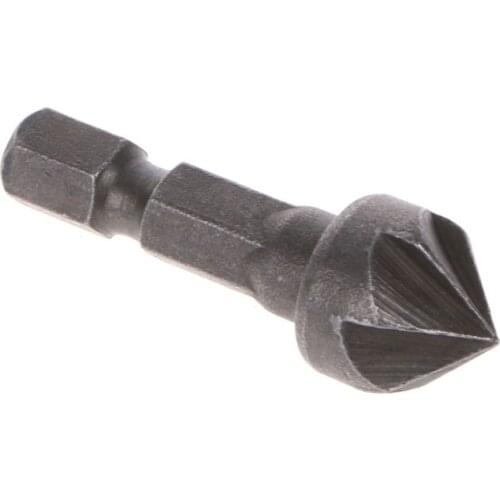 W3JE 6 Flute Countersink Drill Bit 90 Degree Point Angle Chamfer Cutting Woodworking Tool