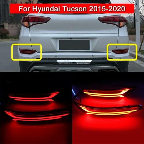 Three Function LED Rear Bumper Reflector Lamp Turn Signal Light Tail Brake Light Running Light For Hyundai Tucson 2015 2016-2020